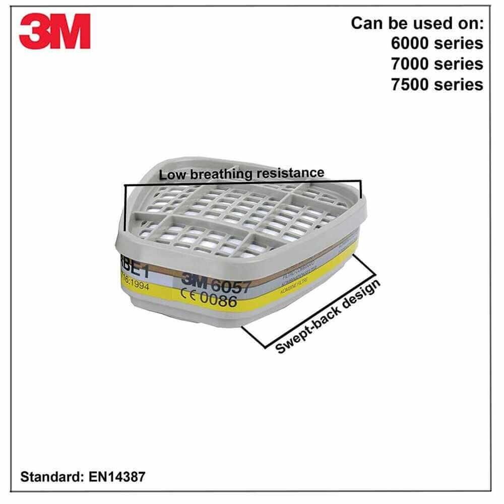 3M 6057 ABE1 Gaz ve Buhar Filtresi Çift