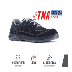 Segura Etna SGR-24 S2 SRC Siyah Mikrofiber Deri Bağcıklı Çelik Burun İş Ayakkabısı