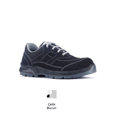 Segura Etna SGR-24 S2 SRC Siyah Mikrofiber Deri Bağcıklı Çelik Burun İş Ayakkabısı