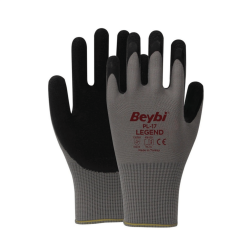 Beybi PL-17 LEGEND-SY 1/2 Crinkle Lateks Kaplı Kaplı Polyester Örme Astar  İş Eldiveni EN388 3142X