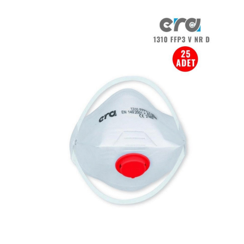 Era Duck Serisi 1310 V FFP3 NR D Ventilli Yatay Katlanır Maske 25'li Paket